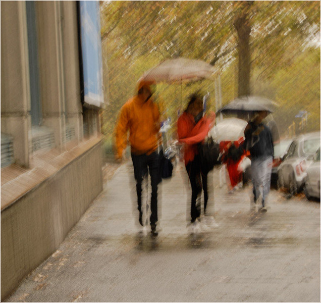 'Couple walking in the Rain'